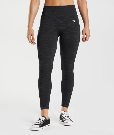 Women's Gymshark Adapt Marl Seamless Leggings Black | NZ 3ENTSM